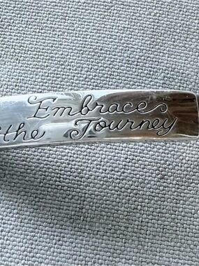 Silver Inspirational Cuff Bracelet - "Embrace the Journey"